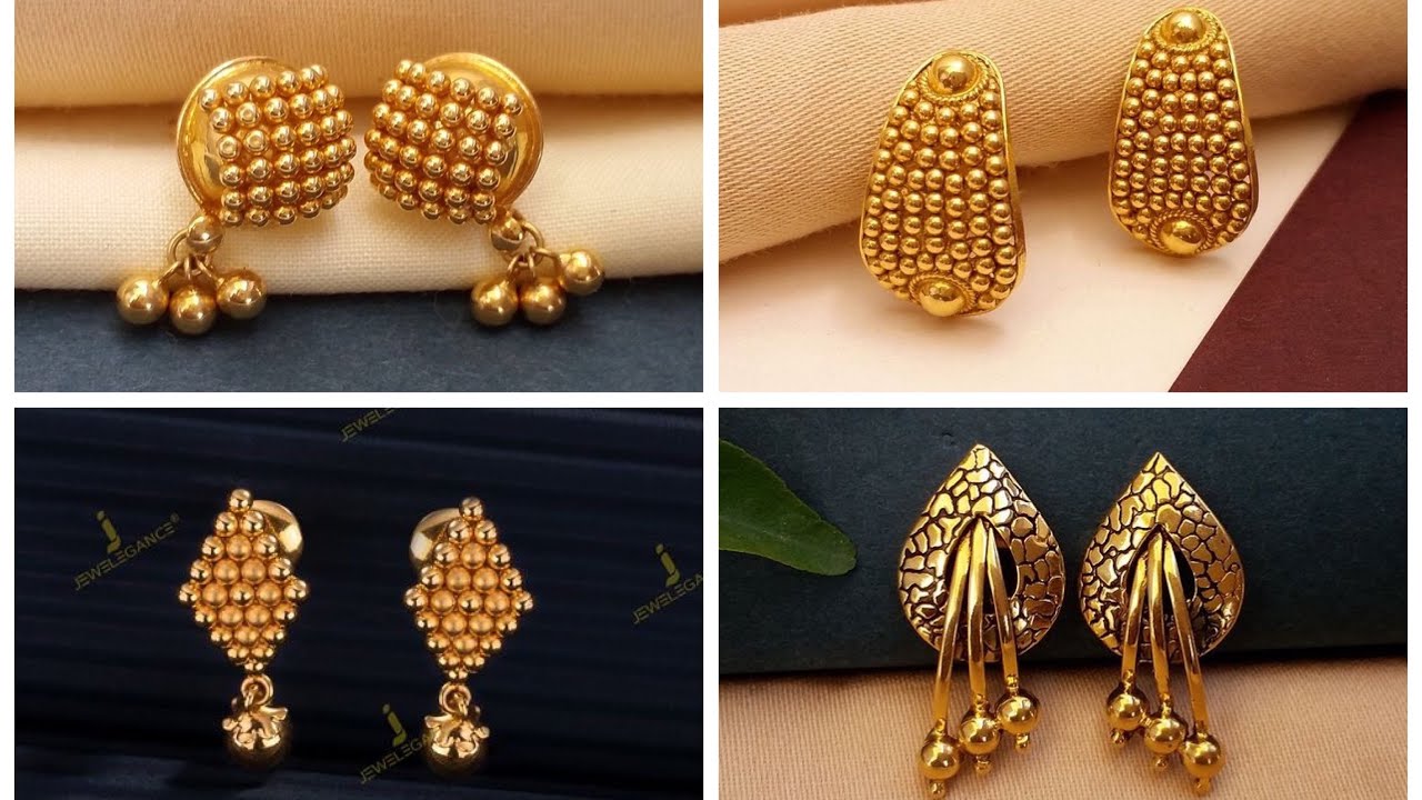 Buy Simple Daily Wear Dangler Gold Covering Earrings Imitation Jewellery  Online