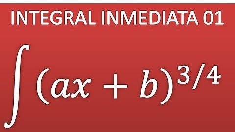 Integral inmediata - Ejemplo 01