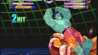MvC2: Hulk 3x Throw 85% Sequence (Magneto capture)