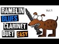 Jazz duets-Rambling Blues - Clarinet/Bass Clarinet Jazz duet- easy/beginner