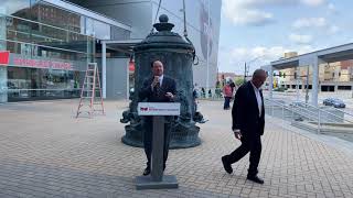 Bronze Beer Stein leaves Peoria Riverfront Museum for Germany