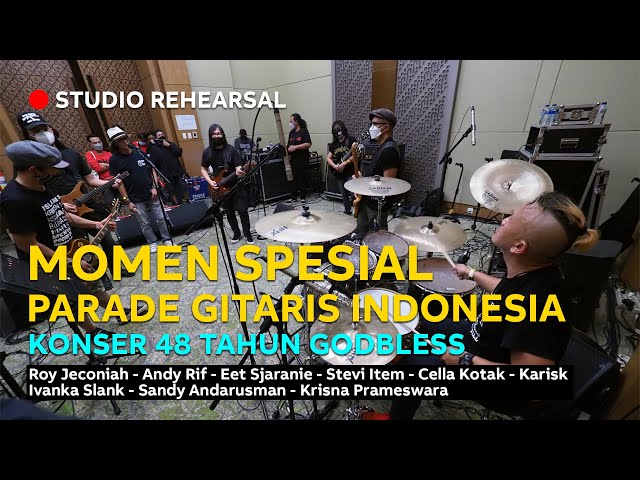 Studio Rehearsal Parade Gitaris Indonesia - Menjilat Matahari u0026 Bis Kota (Godbless) class=