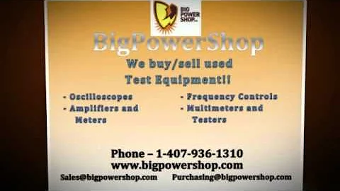 BigPowerShop.com Buy & Sell used Agilent test equipment here. purchasing@bigpowershop.com