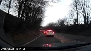 VK64 URT - Arrogant Audi driver tries to take out filtering biker.