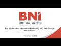 Bni talks top 10 mistakes to avoid in branding and web design  with jill kinney