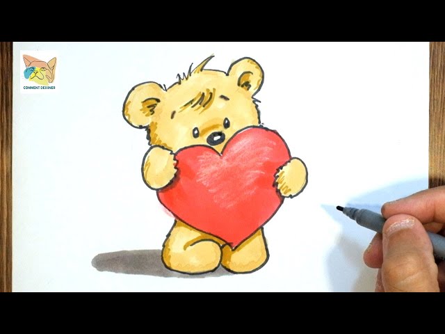 Petit Ours en Peluche avec un Coeur