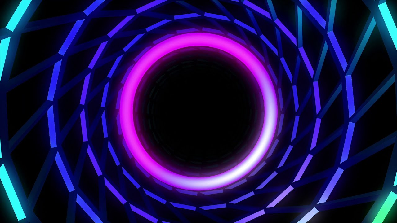4K Abstract Sci-Fi Tunnel VJ Motion Background || Neon Light Tunnel ...
