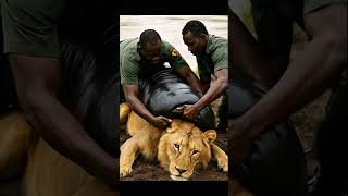 Wildlife Rescue Safely Removing Giant Slug From A Lion
