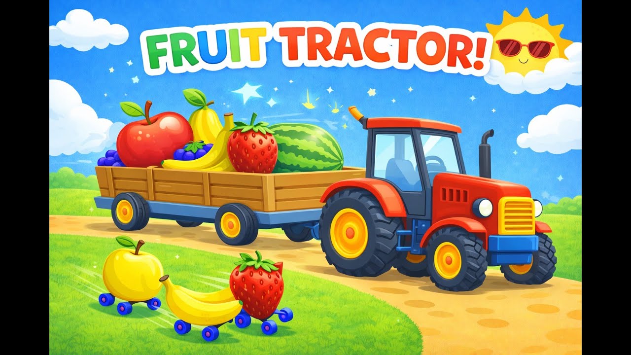Fruit Names for Kids in English – Part 2| Learn Fruits with fun fruit Tractor  🚜 |Toddler Learning
