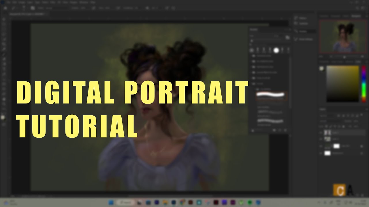 Digital portrait painting tutorial - YouTube