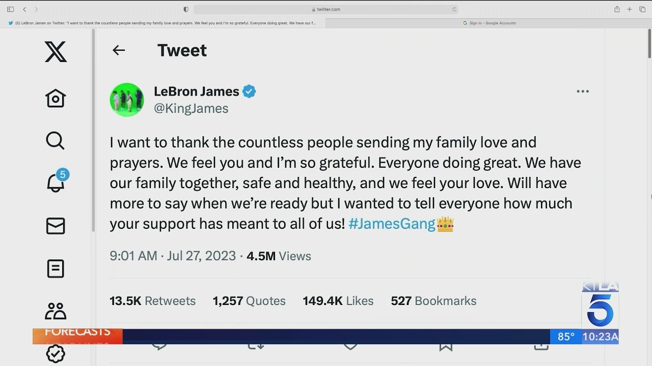 Bronny James discharged from hospital as LeBron sends thanks and says family  is 'safe and healthy
