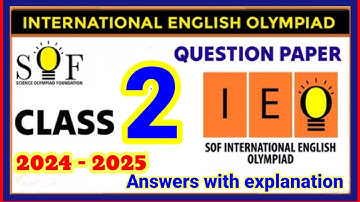 International English Olympiad 2025 Solved Paper Class 2 | SOF IEO Paper Answers & Full Explanation