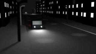 3DS Max - Night city passing cars