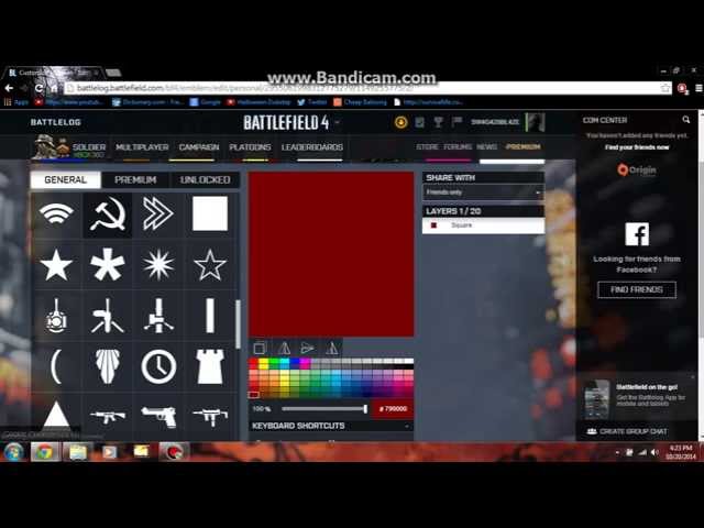 battlefield 4 battlelog - How do I customize my Soldier's Emblem? - Arqade