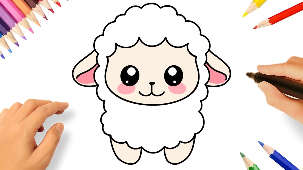COMMENT DESSINER UN MOUTON MIGNON 🐑❤️