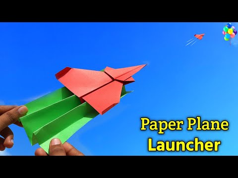 How To Make Paper Plane Launcher , Paper Airplane Launcher , Flying Airplane , RubberBand Launcher