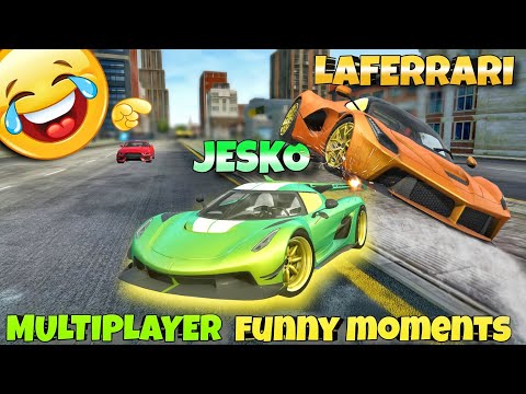 Jesko And Laferrari😱||Multiplayer funny moments😂||Extreme car driving simulator||