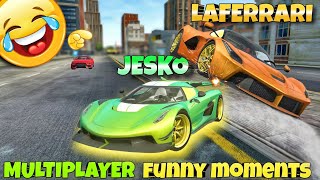 Jesko And Laferrari😱||Multiplayer funny moments😂||Extreme car driving simulator||