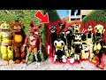 Can the Animatronics BEAT All BENDY CHARACTERS & CARTOON CAT & DOG ARMY? (GTA 5 Mods FNAF RedHatter)