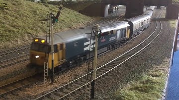 50004 on a test run on Charwelton model railway layout