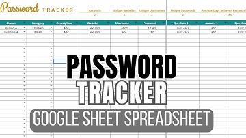 Password Tracker Spreadsheet (Google Sheets)