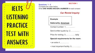 Car Rental Inquiry IELTS Listening Test With Answer | History of Time Measurement  IELTS Listening