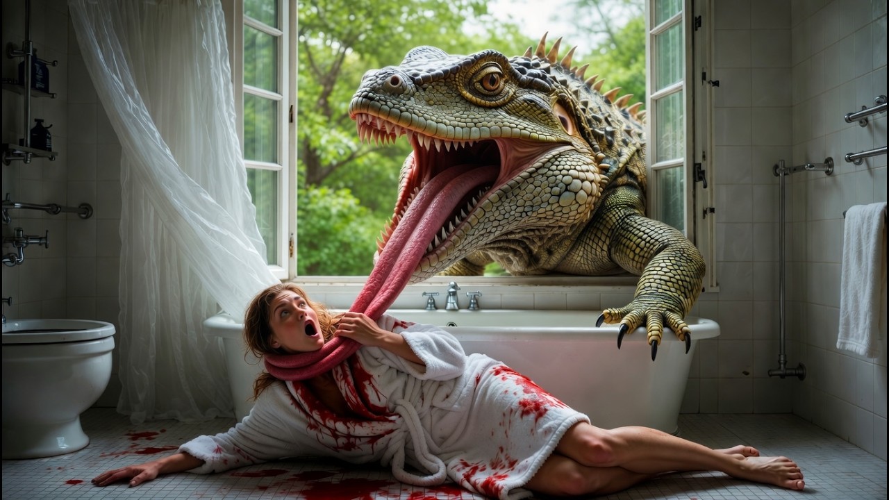 ⁣【ENG SUB 4K】致命窺探巨制！美女泡澡毫無防備，巨蜥窗外窺探，下一秒就成了它的腹中餐！#惊悚 #怪物  #枪杀 #巨蜥 #movieclips