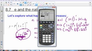 Alg IITrig Ch8 7 e and the natural log