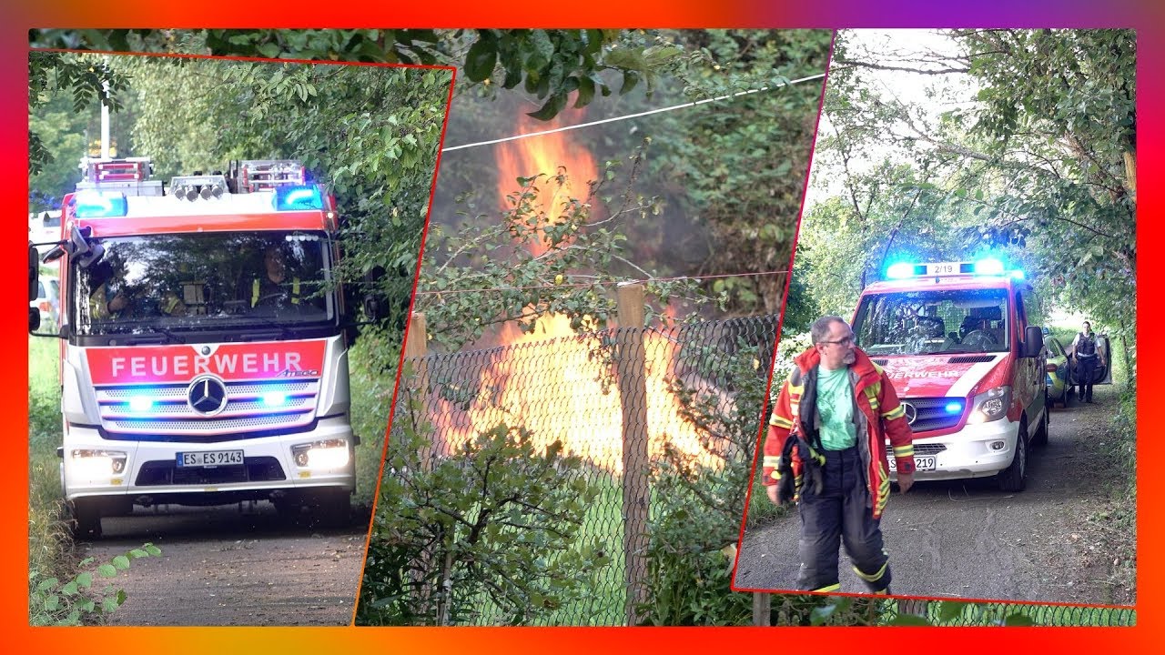 FEUERWEHR RÜCKT WEGEN RAUCHENTWICKLUNG UND GARTENFEUER AN - [Feuerwehr Esslingen & Ostfildern] - [E]