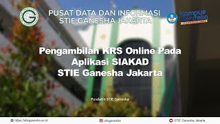 Tutorial Input KRS pada SIAKAD STIE Ganesha Jakarta