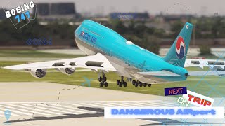 Very IMPOSSIBLE GIANT Aiplane Flight Landing!! Korean Air Boeing 747 Landing at Miami Airport