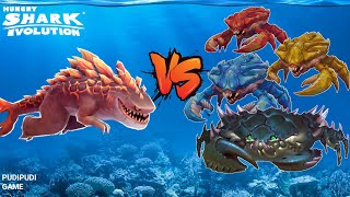 BIG SHIN SHARKJIRA VS ALL GIANT CRAB BOS - HUNGRY SHARK EVOLUTION GAMEPLAY