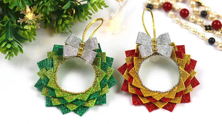 DIY Christmas Wreath Ornament From Glitter Foam sheet | Christmas Decoration Ideas