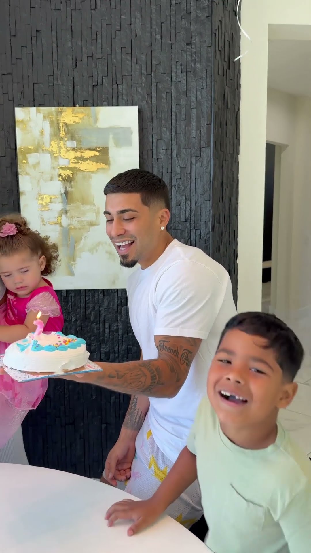 Mom dad and son sing happy birthday to daughter! #shorts