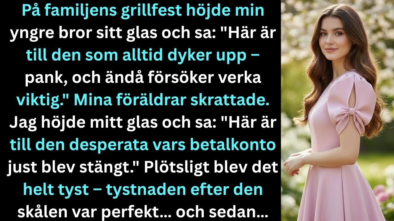 ”En skål för den som alltid dyker upp!” ropade min bror, och hela bakgården skrattade så högt att de inte hörde hur jag öppnade bankappen. I åtta år hade jag betalat deras bolån, hans billån,...