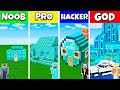 DIAMOND BLOCK HOUSE BASE BUILD CHALLENGE - Minecraft Battle NOOB vs PRO vs HACKER vs GOD / Animation