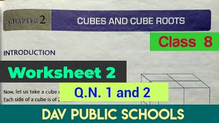 DAV class 8 maths chapter 2 worksheet 2 Q.N. 1 and 2 all sums