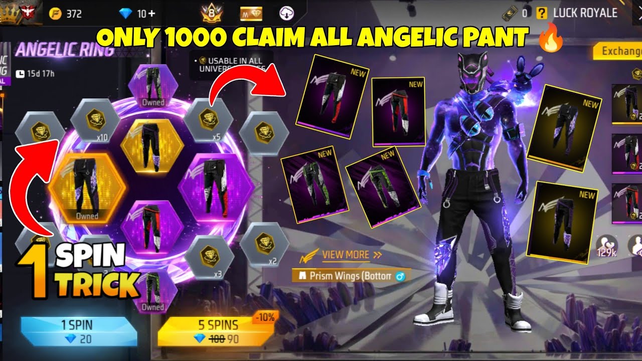 Angelic Ring Universal Ring Event 😈 1 Spin Trick | Angelic Pants Return? Free Fire New Event