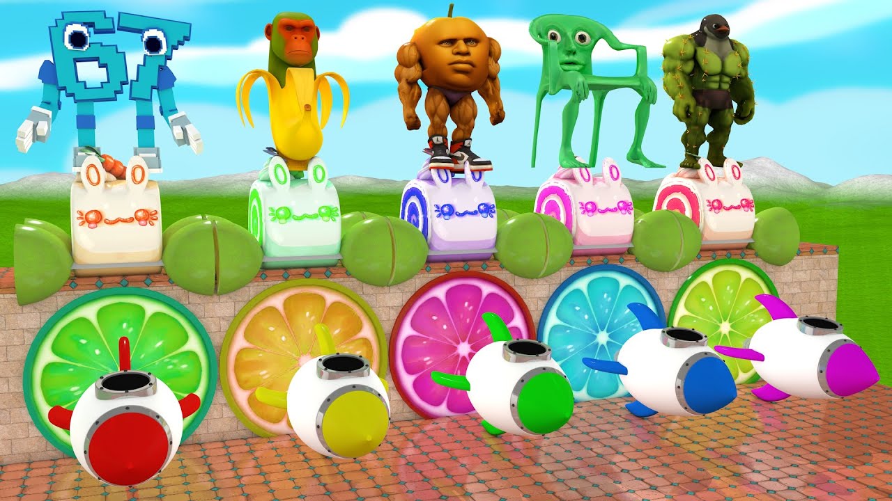 Long Slide Game with Cow Elephant Gorilla Hippopotamus Tiger 3d Animal Game Funny 3d Animals