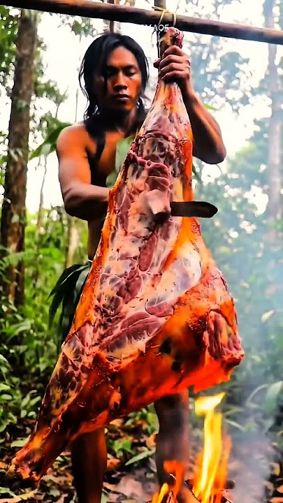 COOKING IN THE TRIBAL STYLE  #TribalBBQ #WholeCowBBQ #JungleCooking #TraditionalBBQ #TribalMan