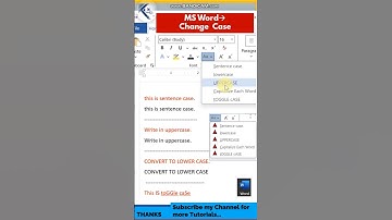 Change Case in MS Word  #shorts #msword #changecase
