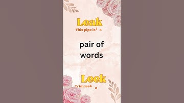 pair of words l pair of words in English l The English corner #