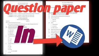 how to make question paper in ms word|create exam paper.