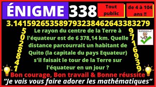 Énigme 338 - 🤔 Combien de kilomètres fait le tour de la terre au niveau de l’équateur ?