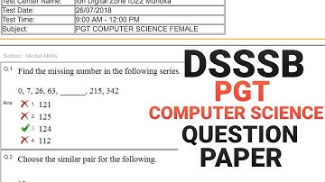 DSSSB PGT COMPUTER SCIENCE PREVIOUS YEAR QUESTION PAPER | #DSSSB PGT QUESTION PAPER