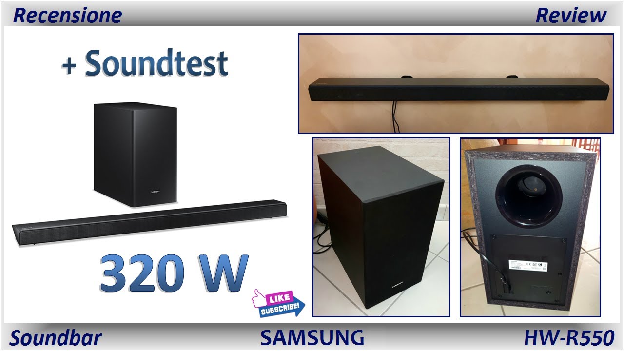 Recensione Soundbar SAMSUNG HW-R550/T550 +Soundtest - BEST-BUY! - YouTube