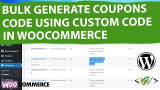 How to Bulk Create Coupon Codes using Custom Code in WordPress Dashboard | Generate Coupons Code