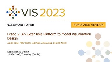 Draco 2: An Extensible Platform to Model Visualization Design - Fast Forward | VIS 2023