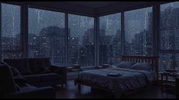 Apartment Window View of a City Thunderstorm: Pure Rain & Thunder Sounds for 10 Hours