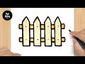 #670 How to Draw a Fence - Easy Drawing Tutorial